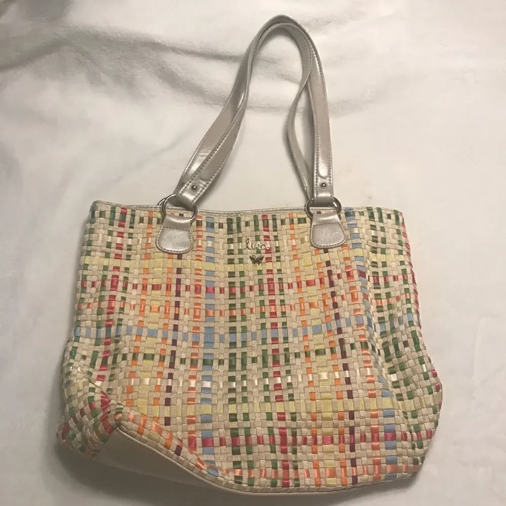 Lina Multi-Color Woven Tote